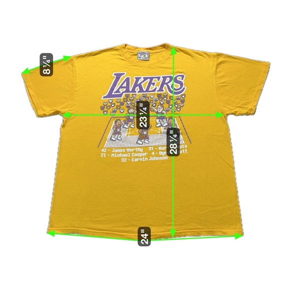 Los Angeles Lakers HWC Legends T-Shirt Size XL Yellow Pixel Graphic Tee - Picture 3 of 4